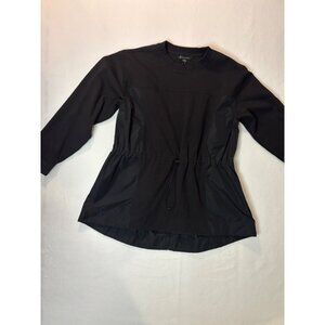 Athleta Womens Black Long Sleeve Drawstring Waist Tunic Top L
